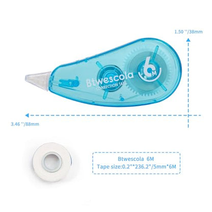 Correction Tape, Easy to Use Applicator for Instant Corrections, 19.7 Feet 6-Count Pack Correction Tape for School, Office, Crafting (6pcs/Set)