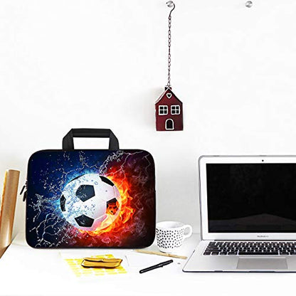 AMARY Laptop Sleeves 11.6" 12" Laptop Handle Bag Neoprene Notebook Carrying Pouch Chromebook Sleeves case (Soccer) - color: Soccer