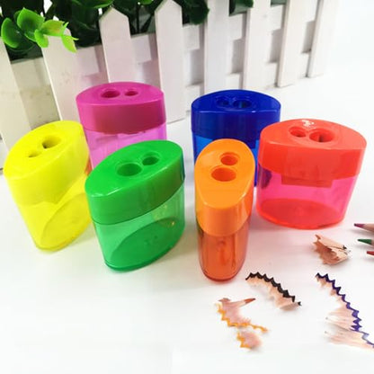 4PCS Bright Color Handheld Sharpeners High Carbon Steel Sturdy for Home Writing Tool Clear Shavings Container Sharpener - color: B