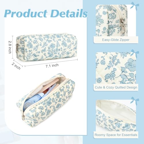 Aileam 22Pcs Book Annotation Kit Aesthetic Pencil Case with Supplies Annotation Supplies Gel Pen Transparent Sticky Note Taking Bible Reading Stationery Supplies (Blue Floral) - color: Blue Floral)