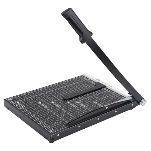ISDIR 15" Guillotine Paper Cutter with Dual Pressure Bars, 15 Sheet Capacity, Magnetic Guide, Blade Lock, Heavy Duty Metal Base, for Cardstock, Crafts, DIY, Photos & Office - color: 15"black
