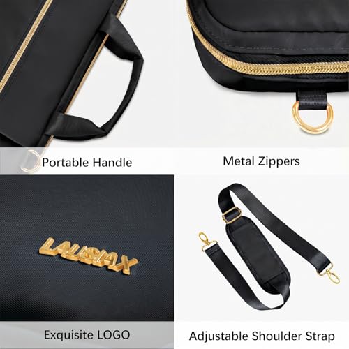 Laptop Case Bag Women Men Computer Sleeve Compatible with MacBook/Dell/HP/Acer/ASUS/LG, Waterproof Shoulder Carrying Briefcase, Black, 14-14.5 Inch - color: Black, size: 14 inch
