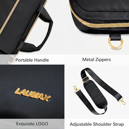 Laptop Case Bag Women Men Computer Sleeve Compatible with MacBook/Dell/HP/Acer/ASUS/LG, Waterproof Shoulder Carrying Briefcase, Black, 14-14.5 Inch - color: Black, size: 14 inch