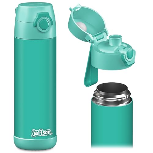 Jarlson® Mali Children's Water Bottle, Thermal Stainless Steel Water Bottle, BPA-Free, Leak-Proof, Children's Bottle with Chug Lid, Bottle for School, Nursery (Turquoise, 18 oz) - color: Turquoise, size: 18 Ounces