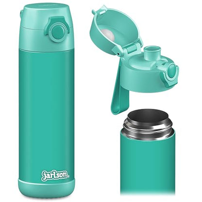 Jarlson® Mali Children's Water Bottle, Thermal Stainless Steel Water Bottle, BPA-Free, Leak-Proof, Children's Bottle with Chug Lid, Bottle for School, Nursery (Turquoise, 18 oz) - color: Turquoise, size: 18 Ounces