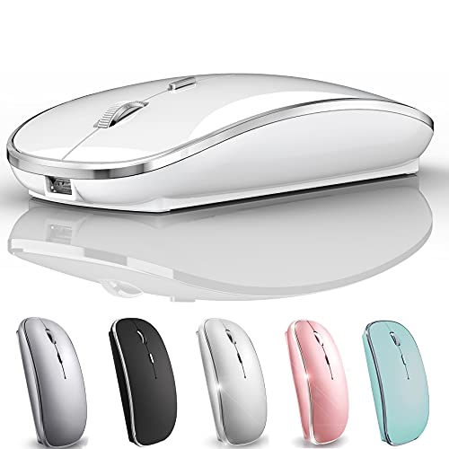 Bluetooth Mouse for iPad pro iPad Air Mac MacBook Pro MacBook Air MacBook Laptop Chromebook Win8/10/11 HP DELL PC - color: WHITE