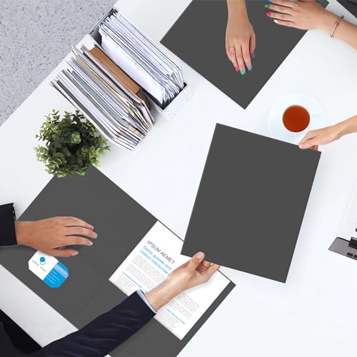 Two Pocket Folders, PANDRI 30 Pack 2 Pocket Folders, Letter Size Paper File Folder for School Office Home Business, Black - color: Black