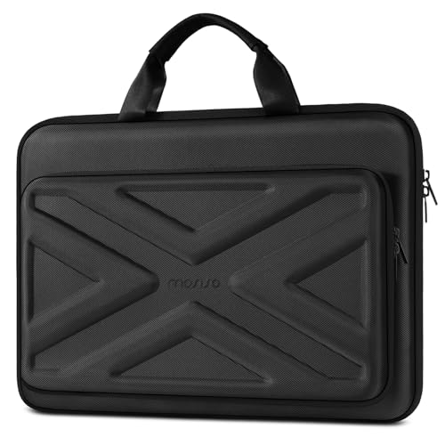 MOSISO 15.6-16 inch Laptop Hard Case, 15 inch Shockproof Waterproof Laptop Case Hard Shell Compatible with MacBook HP Dell, Carrying Sleeve Computer Bag with Sturdy Handle&Front Pocket&Belt, Black - color: Black, size: 16 inch