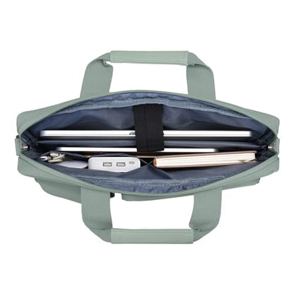 MOSISO Laptop Shoulder Bag 15.6 inch, 15-15.6 inch Computer Bag | Compatible with MacBook Pro 16 inch, HP, Dell, Lenovo with 2 Raised&1 Flapover&1 Horizontal Pocket&Handle&Belt, Antique Green - color: Antique Green, size: 16 inch
