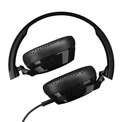Skullcandy Riff On-Ear Wired Headphones, Convenient for Travel with 3.5mm AUX Plug, Built-in Microphone, Foldable Lightweight Comfortable Design, Durable Headband, Reliable Simplicity - Black - color: True Black, style: Riff
