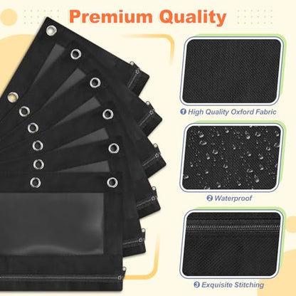 Shemira Pencil Pouch for 3 Ring Binder, 36 Pack Black Pencil Pouches Bulk, Pencil Pouch with Smooth Zipper, Zipper Pencil Pouches, 3 Ring Binder Pencil Pouchs, Clear Window Pencil Case Pouch - color: Black