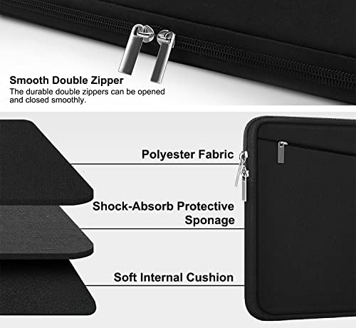 Laptop Sleeve Case 13.3 Inch, Durable 14 Inch Laptop Case Computer Carrying Bag Protective Cover Compatible with 13 14 inch MacBook Pro, MacBook Air, Dell, HP, Lenovo, Notebook, Computer, Black - color: Black, size: 13.3 Inch