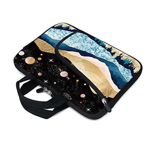 AMARY Laptop Sleeve 11.6"-12.2" Chromebook Case Ultrabook Case Notebook Sleeve PC Messenger Bag Tablet Case Neoprene Handle Sleeve (Mountains Galaxy) - color: Mountains Galaxy