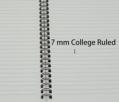 Yansanido Spiral Notebook, 6 Pcs A5 Thick Plastic Black Hardcover 7mm College Ruled 80 Sheets -160 Pages Journals for Study and Work (6 Black A5) - size: 6 Black A5