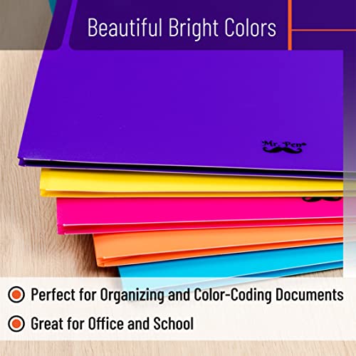 Mr. Pen- Plastic Folders with Pockets, 5 pcs | Aesthetic File Folder with Business Card Slot, 2-Pocket Folder, Back to School, Office, Filing Supplies - color: Bright Colors, size: 5 Pack