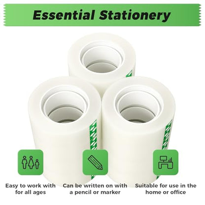 SWRT Invisible Tape Refills, 12 Rolls, 3/4 in x 800 in, Matte Finish | Blends into Paper; Easy to Write On; Neat Paper Repairs; Quick Label Fixes; Fits Tape Dispensers; Office, School, Home - size: 12-ROLL REFILLS