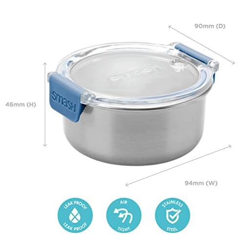 Smash Stainless Steel Snack Pot, Blue, 200 ml/ 6.7oz Capacity (Pack of 2) - color: Blue, size: 2 x 200 ml (6.7 fl oz)