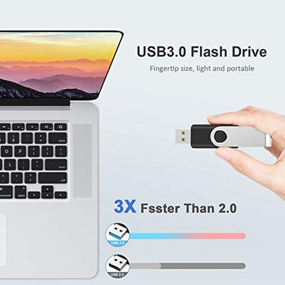 KOOTION 5 Pack 32GB USB 3.0 Flash Drives Swivel USB Stick Thumb Drives with High-Speed Transfer(Colors: Black, Blue, Green, Purple, Red) - color: Blue, Red, Green, Purple, Black, size: 32GB 3.0