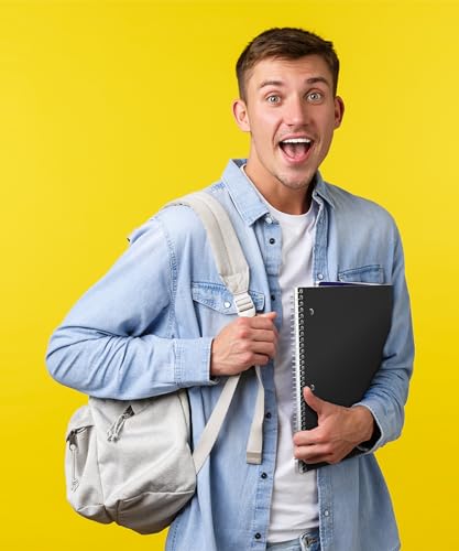 Dunwell 3-Subject Notebook College Ruled (Black), Spiral Notebook 8.5 x 11, Plastic Cover, 3 Pocket Dividers, 150 Sheets (300 Pages), 3-Hole Punched Perforated 8 1/2 x 11 Paper - color: Black
