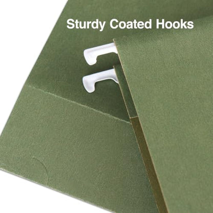 Staples Reinforced Hanging File Folders, Letter Size, 3" Expansion, Wide‑Capacity Box‑Bottom Design, Standard Green – 25/Pack - style: 25 Pack