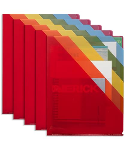 Mr. Pen- 5 Pocket Folders, 12.2" x 8.6", 5 Pack, Colorful, Letter Size | Tear Resistant, Flexible Multi-Pocket File Organizer for School Supplies, Office & Home, Documents - color: Colorful