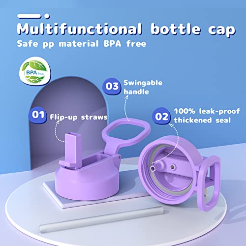 Gonfoam 16oz Kids Stainless Steel Insulated Water Bottle | DIY Stickers, BPA-free, Leak-proof, Sturdy, Keeps Cold 24h, Easy to Carry, Easy to Clean, Back to School, Gifts - color: Purple and Blue, size: 16 Ounces