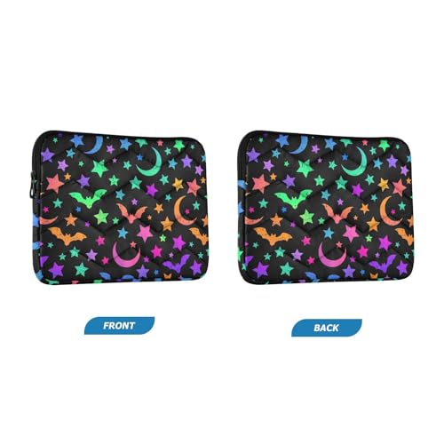 Bright Bats Moon and Stars Laptop Sleeve 13 inch Cute Laptop Bag 14 inch Waterproof Computer Bag for Women Laptop Accessories Computer Cover Bag for Tablet Men, A06D24018 - color: Bright Bats Moon and Stars
