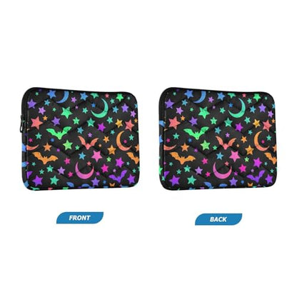 Bright Bats Moon and Stars Laptop Sleeve 13 inch Cute Laptop Bag 14 inch Waterproof Computer Bag for Women Laptop Accessories Computer Cover Bag for Tablet Men, A06D24018 - color: Bright Bats Moon and Stars