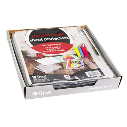 C-Line Top Loading Standard Weight Poly Sheet Protectors, Clear, 8.5 x 11 Inches, 10 per Pack, Set of 24 Packs (05017-24) - color: Clear, size: Pack of 240