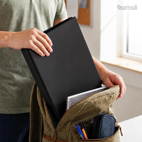 Samsill 1 Inch 3 Ring Binders, Economy Round Ring, Clear View Cover, 200 Sheet Capacity - for School, Home, Office - Black, 12 Pack - size: 12-Pack, style: 1 Inch