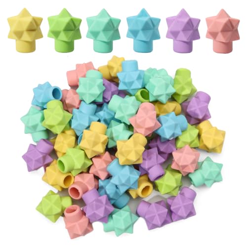 Mr. Pen- Pencil Top Erasers, 48 Pack, Latex-Free | No-Smudge Cap Pencil Erasers for Precise Erasing, Kids, Teachers, Studying Supplies - color: Pastel, size: 48 Pack