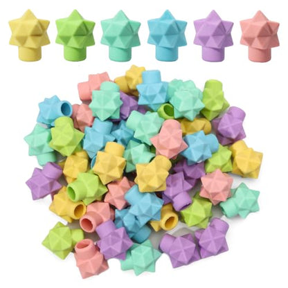 Mr. Pen- Pencil Top Erasers, 48 Pack, Latex-Free | No-Smudge Cap Pencil Erasers for Precise Erasing, Kids, Teachers, Studying Supplies - color: Pastel, size: 48 Pack