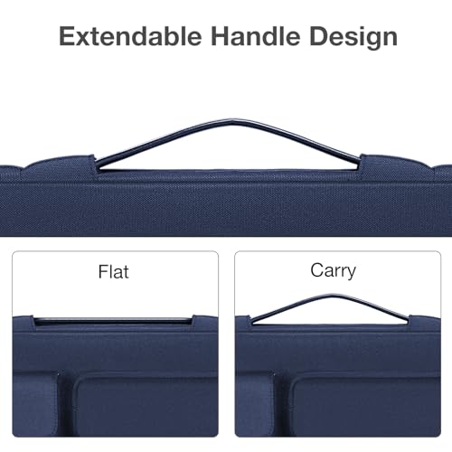 MOSISO 360 Protective Laptop Case 16 inch,15-15.6 inch Laptop Sleeve | Compatible with MacBook Pro 16,HP Acer Dell Lenovo ASUS,Side Open Bag with 2 Raised&1 Flapover Pockets, Navy Blue - color: Navy Blue, size: 16 inch