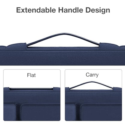 MOSISO 360 Protective Laptop Case 16 inch,15-15.6 inch Laptop Sleeve | Compatible with MacBook Pro 16,HP Acer Dell Lenovo ASUS,Side Open Bag with 2 Raised&1 Flapover Pockets, Navy Blue - color: Navy Blue, size: 16 inch