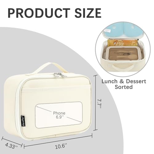 FlowFly Kids Lunch box Insulated Soft Bag Mini Cooler Back to School Thermal Meal Tote Kit for Girls, Boys, Beige - color: Beige