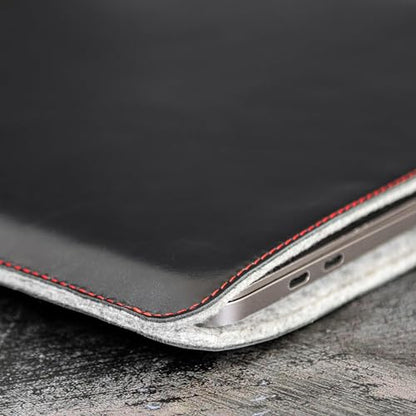 Casemade Real Leather Laptop Sleeve for MacBook Pro & Air Fits 13, 14, 15 & 16 Inch - Genuine Full Grain Leather with Soft Wool Lining (13 inch - MacBook Air M1/M2/M3/M4/M5, Pro 2016-2024, Neo 2026) - color: Black, size: 13” Pro, Air (M1-M5), Neo