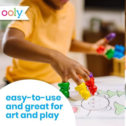 OOLY Cuddly Cubs Bear Finger Crayons for Toddlers - Set of 6 Bear Shaped Crayons, 6 Colors, Easy Grip, Non-Toxic, Ages 3+ - style: Cuddly Cubs