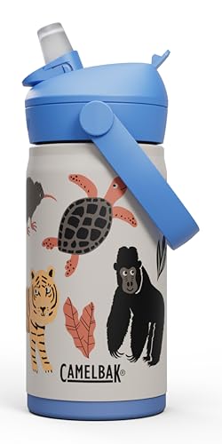 CamelBak Thrive Flip Straw Kids Insulated Stainless Steel Water Bottle with Bite Valve, Spill Resistant Easy Sip Design for School and Play, 12oz, Protect Our Pals - color: Protect Our Pals