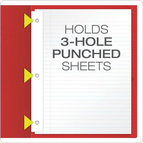 Oxford Two-Pocket Folders w/Fasteners, Red, Letter Size, 25 per Box (57711) - color: Red, size: 25 Count