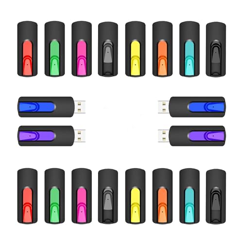 RAOYI 20Pcs 32GB USB Flash Drives Slide Retractable Memory Stick Bulk USB 2.0 Thumb Drive Jump Drive Zip Drive USB Sticks Data Storage Backup for PC Mac (32G, 10 Mixed Color) - color: 10 Mixed Color 20 Pack, size: 32GB