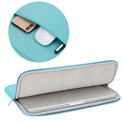 RAINYEAR 14 Inch Laptop Sleeve Case with Pocket & Accessories Pouch, Blue | Protective Soft Fluffy Lining Carrying Bag Compatible with 14 inch Notebook Computer Chromebook - color: Blue(Upgraded Version), size: 14"