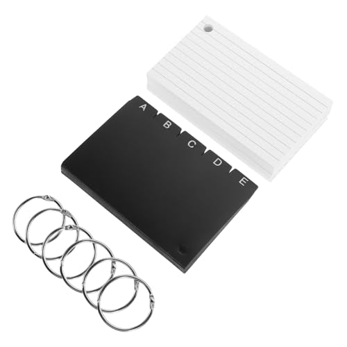 Veemoon Flash Cards Set with Binder Rings Pre-Hole Punched Blank Index Cards for Studying Office and Classroom Use 100 Pack for Learning and Note Taking
