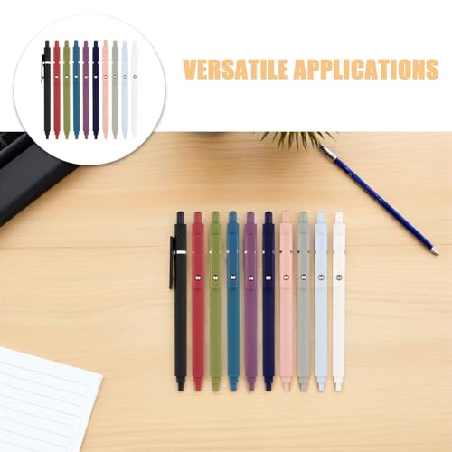 COHEALI 10pcs Quick Dry Gel Pens Retractable Black Ink Smooth Writing Fine Tip Plastic Pens for Students and Office Professionals Notetaking and School Supplies