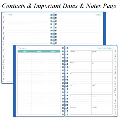 Daily Planner 2026 Full Page Per Day- 2026 Daily & Monthly Planner from January 2026 to December 2026, Day Planner 2026 with 12 Months Tabs, 6.4" x 8,5", Blue - color: Blue, size: 6.4" x 8.5"