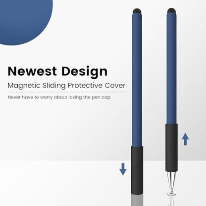 Stylus Pen for Touchscreen(3 Pcs), MEKO 2-in-1 Disc Universal Stylus Touch Screens Pens for Apple/iPhone/iPad/Android/Microsoft/Surface All Capacitive Touch Screens(Black & Red & Blue) - color: Black & Red & Blue