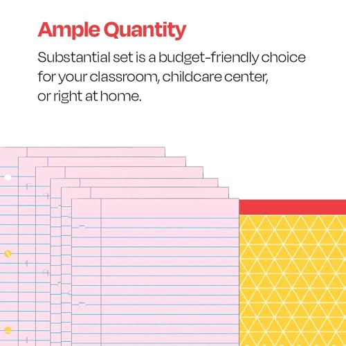 School Smart 3-Hole Punched Filler Paper, 8-1/2 x 11 Inches, Pink, 100 Sheets - 087155