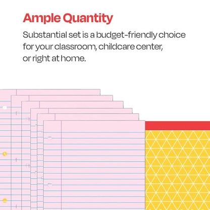 School Smart 3-Hole Punched Filler Paper, 8-1/2 x 11 Inches, Pink, 100 Sheets - 087155