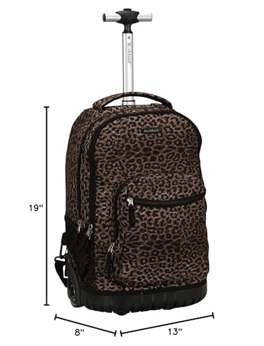 Rockland Single Handle Laptop Rolling Backpack, 19", Leopard - color: LEOPARD