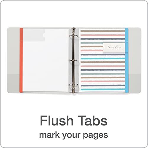 Oxford Plastic Binder Dividers, Full Pocket Top & Side Loading Sheet Protector Dividers, Built in Extra Large Tabs, Asst Colors, 5-Tab, 3 Sets (89651)