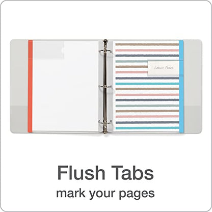 Oxford Plastic Binder Dividers, Full Pocket Top & Side Loading Sheet Protector Dividers, Built in Extra Large Tabs, Asst Colors, 5-Tab, 3 Sets (89651)